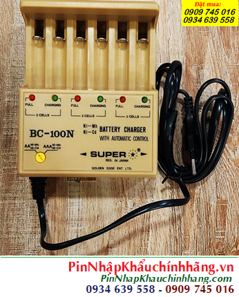 Super BC-100N /Máy sạc 6 Pin AA, AAA (Sạc Nhanh với 6 rảnh sạc 2-4-6 viên AA-AAA /lần dòng NiMh-NiCd)